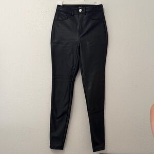 INC International Concepts Black Faux Leather Pants